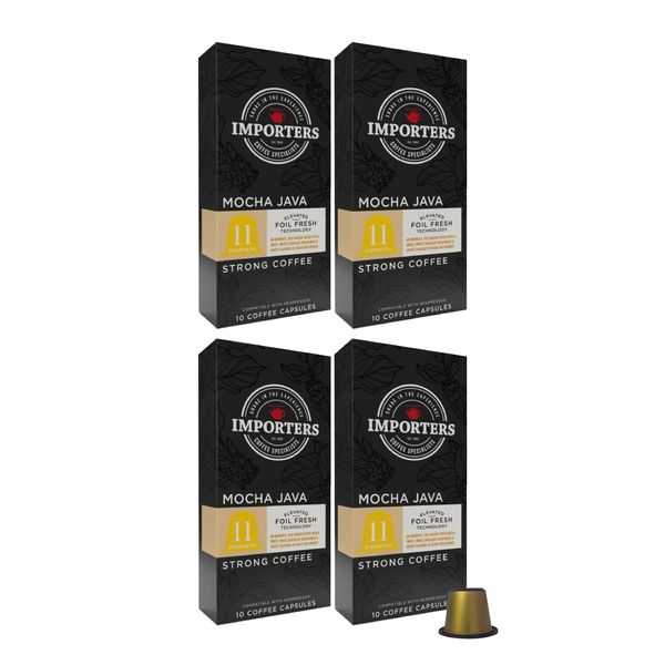 Importers Mocha Java 40 Coffee Capsules for Nespresso &amp; Caffeluxe