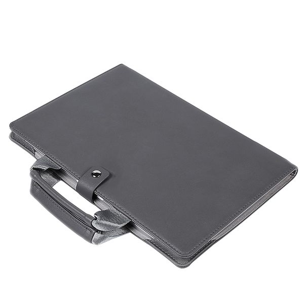 Portable PU Leather Laptop Case with Handle for Macbook Air/Pro 13" - Gray