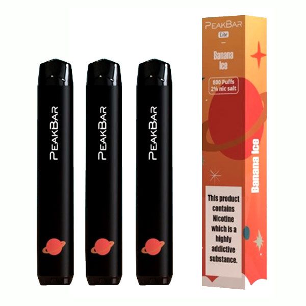 Peak Bar Disposable Vape Pen - 2ml - 800 Puffs - Banana Ice - 3 Pack