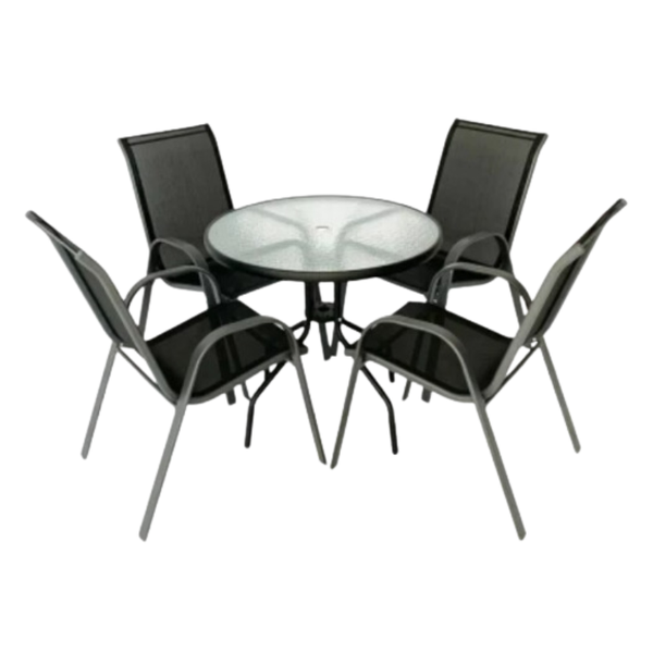 Luxurious 4-Seater Patio Furniture Set - 5-Piece Outdoor Table &amp; Chairs Set