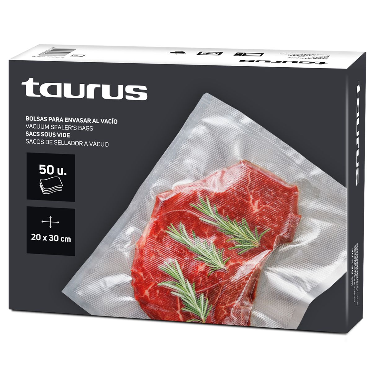 Taurus "VAC6000" Plastic Vacuum Sealer Bags 20x30cm Shop Today. Get it Tomorrow!