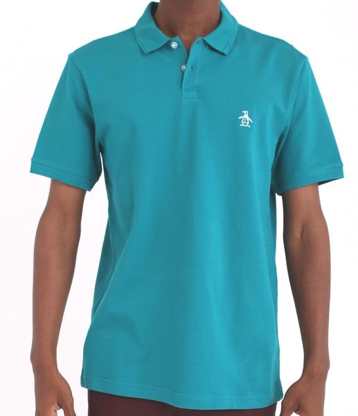 Penguin Mens Raised Rib Polo Deep Lake