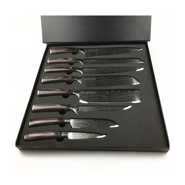 Japanese Soshida 8 Piece Chef Knife Set
