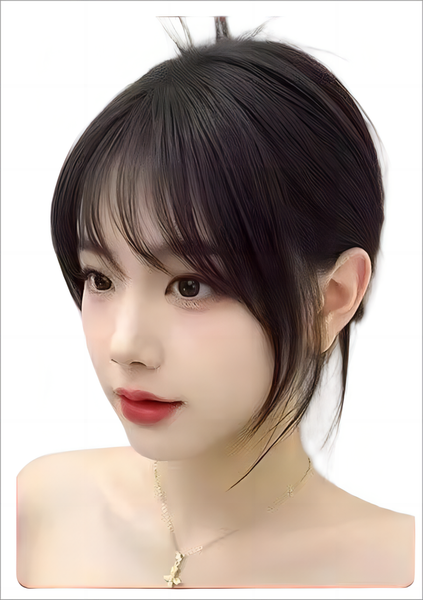 Wig Seamless Top Of Head Thin Fluffy Natural Bangs Short Style