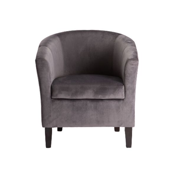 Kelly Velvet Tub Armchair - Dark Grey