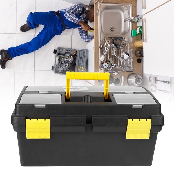 G-559-3 Large Medium Plastic Toolbox with Lockable Removable Storage Case
