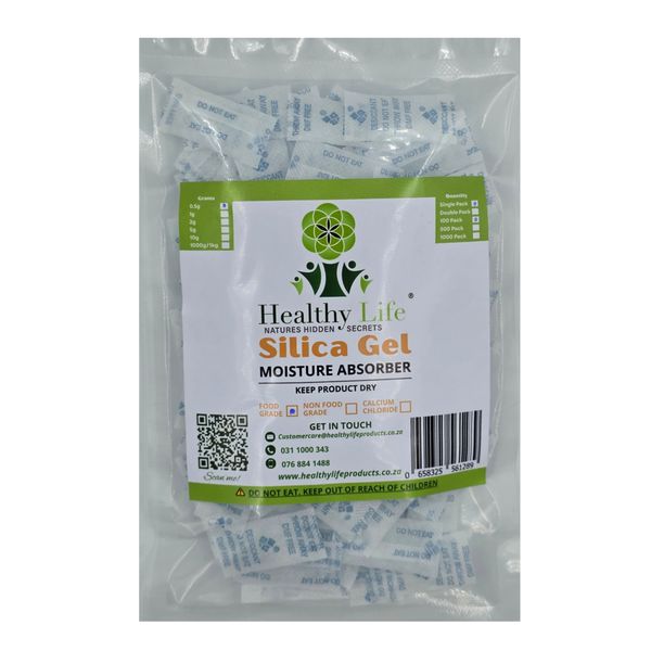 Healthy Life Desiccant Silica Gel - Food Grade - 0.5g Sachets - 100 Pack