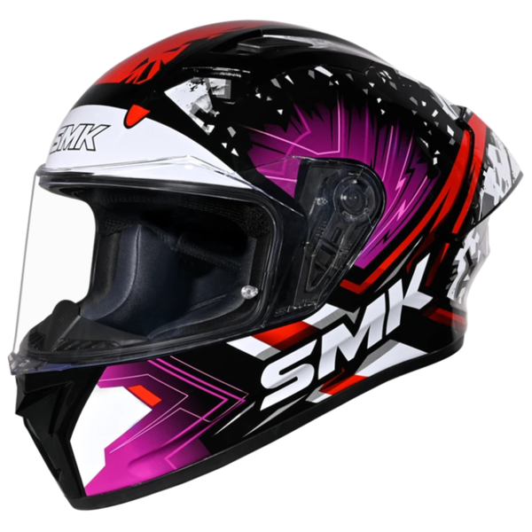 SMK Stellar Flare Sport GL219 Helmet - Black/White/Purple/Red