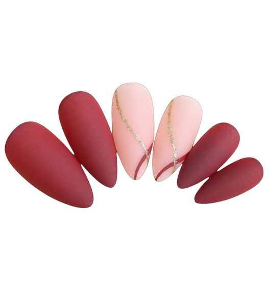 24 Piece Matte Almond Shaped Press On Nails