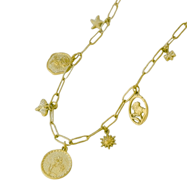 Nature Storyteller Pendant on Paperclip Chain Necklace - Gold Jewelry Gift