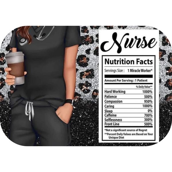 Nurse Nutrition Facts Black Animal Printed Mouse Pad