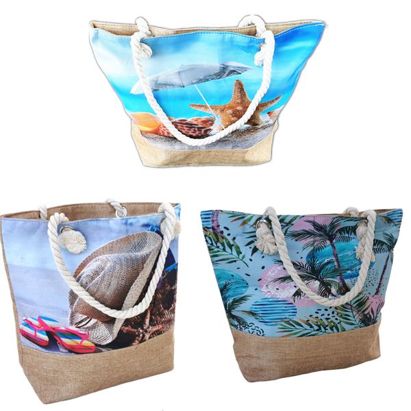Tote Bag For Ladies Durable Linen Laptop Bag Beach Bag - Havanas - Set of 3