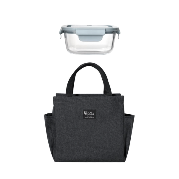 Large Thermal Insulated Lunch &amp; Cooler Bag with 500ml Glass Container