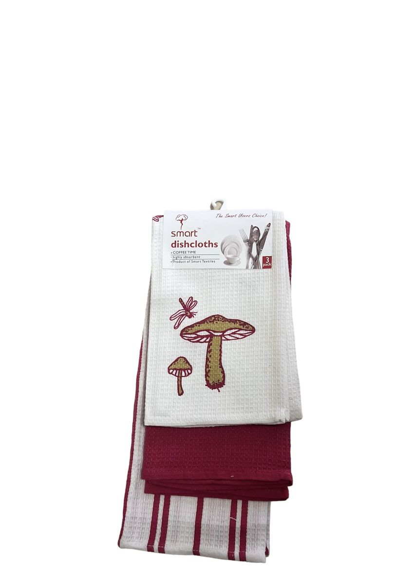 Dish Cloth-Heavy Swabs -Mushroom Design Homeware/Kitchen Essential ...