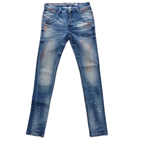 Ducati - Paint Splatter Dirty Skinny Jeans - Blue