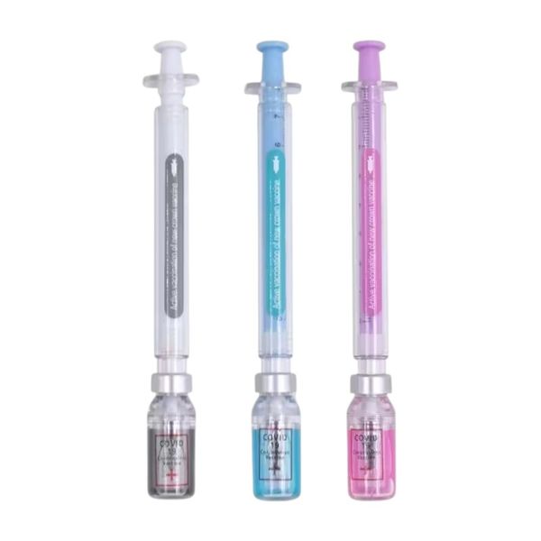3 Piece - Syringe With COVID-19 Vaccine Water Pen - Multicolor