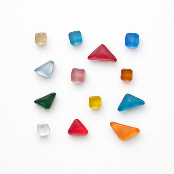 10 Piece - Irregular Geometric Refrigerator Magnets - Multicolour
