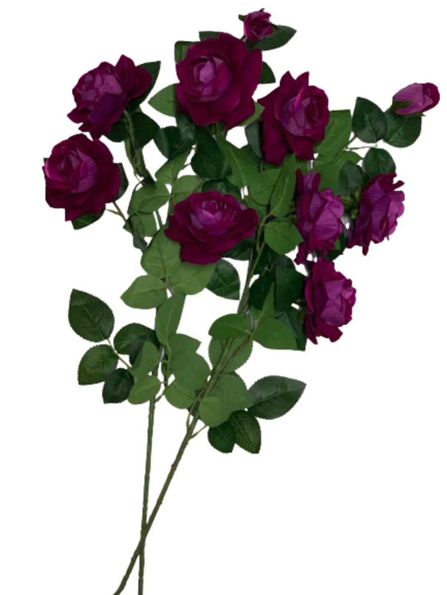 Artificial Flower 120cm Large Rose with Leave Night Pink Shop Today