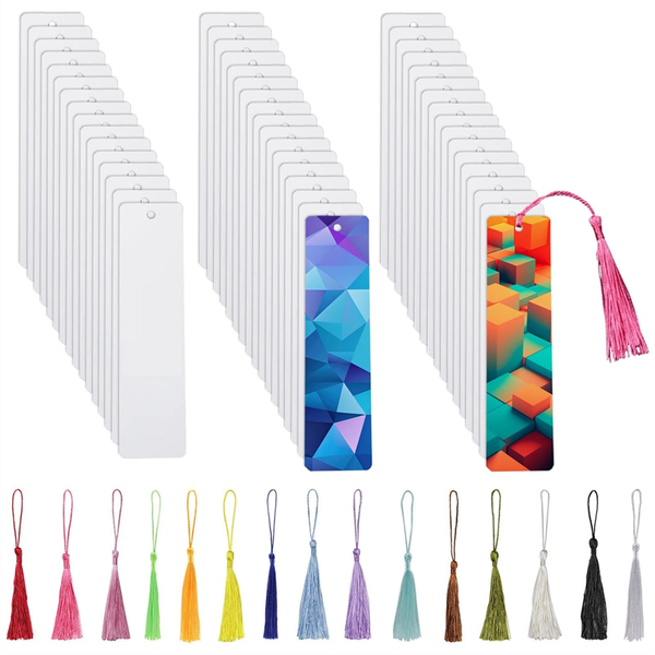 50Pcs Sublimation Bookmark Heat Transfer Aluminum Metal Bookmarks