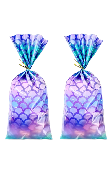 Party Favor Bags With Twist Tie - Mermaid Theme (Set of 25)