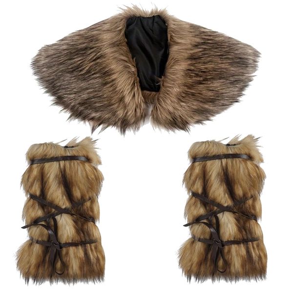 Toy Party Fury Faux Leg Warmers &amp; Fur Cape Cosplay Costume 2pc - 42cm