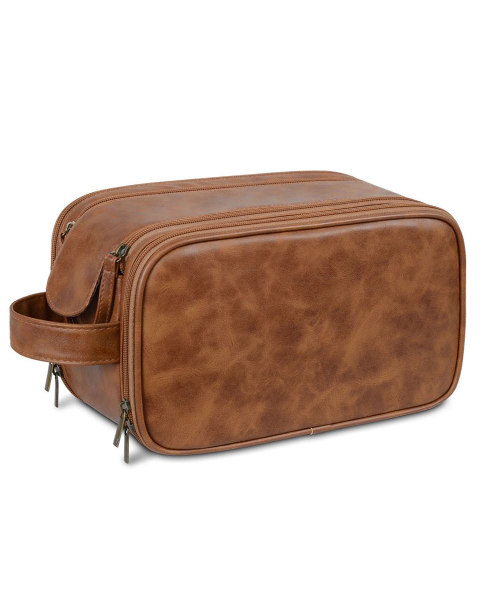 Nillkin Toiletry Bag for Men, PU Leather Large Shaving Cosmetic Bag