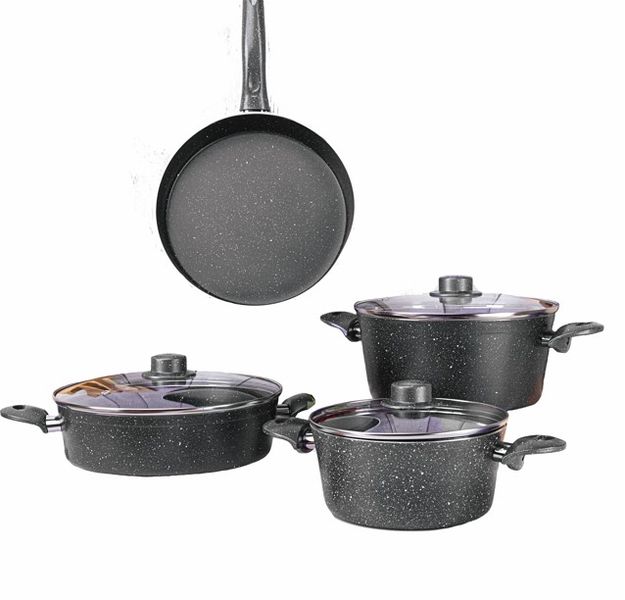 GrandTeff 7 Piece Aluminium Pot Set