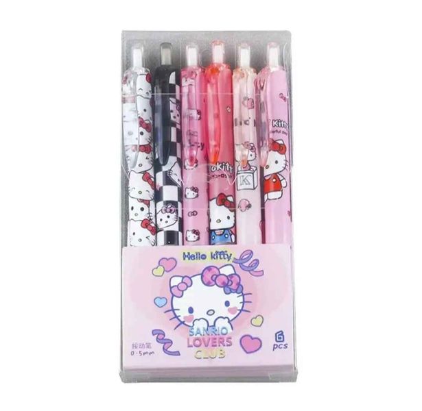 Hello Kitty Cute Kawaii 6 Piece Stationary Gel Ink Rollerball Pens