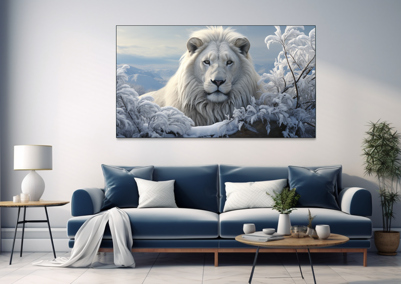 Canvas Wall Art - Frost Guardian Lion - BK0277