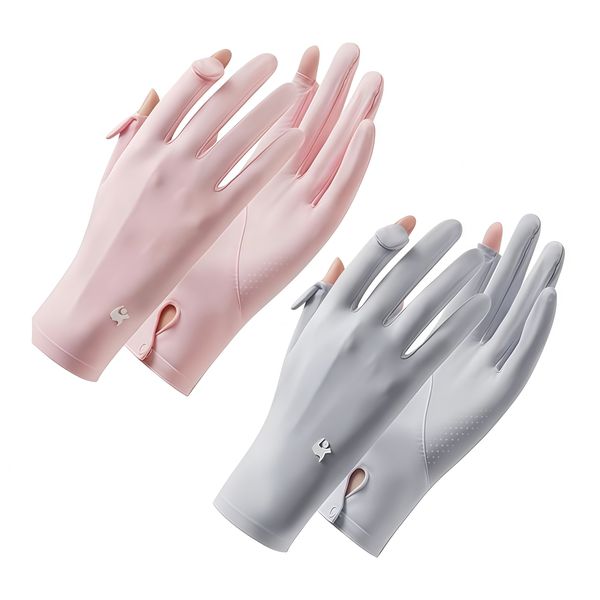 Kingdushi 2 Pairs UV Protection Touch Screen Sun Gloves