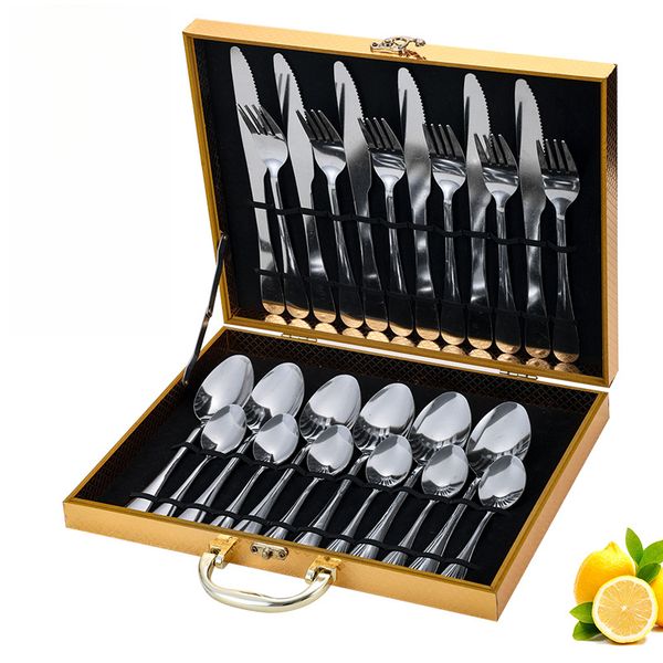 24 Piece Set of Stainless Steel Tableware