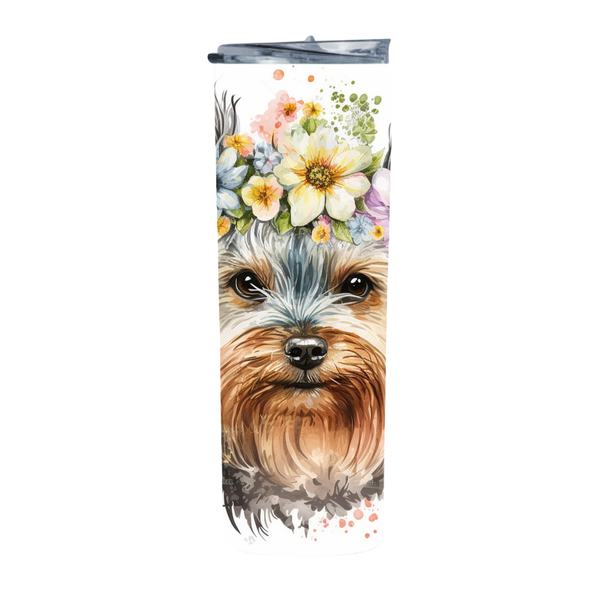 Yorksire Terrier Head 20 Oz Straight Skinny Tumbler 212