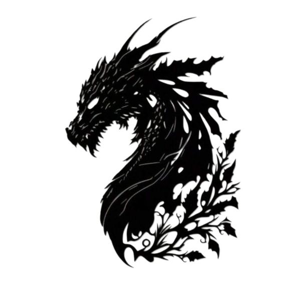 Black Metal Dragon Head Wall Decor Sculpture