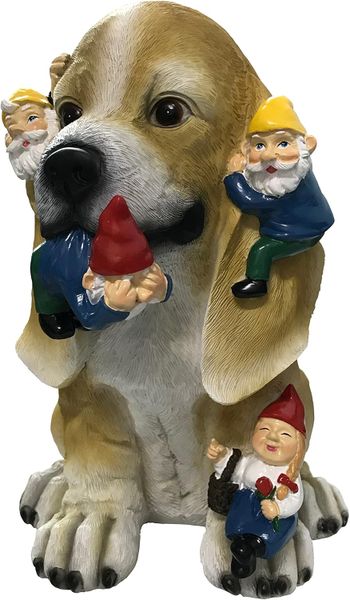 Decor Garden Mischievous Dog Garden Gnome Statue Ornament 15cm