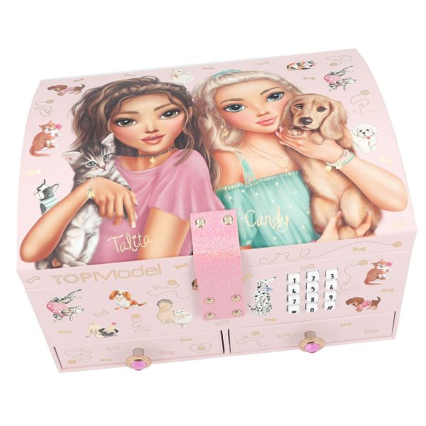 Top Model Jewellery Box w Code &amp; Sound - 2 Girls Dog &amp; Cat