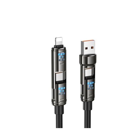 240W 4-in-1 Fast Charge Data Cable - Lightning & Type-C, 1.2m Durable Cable Image