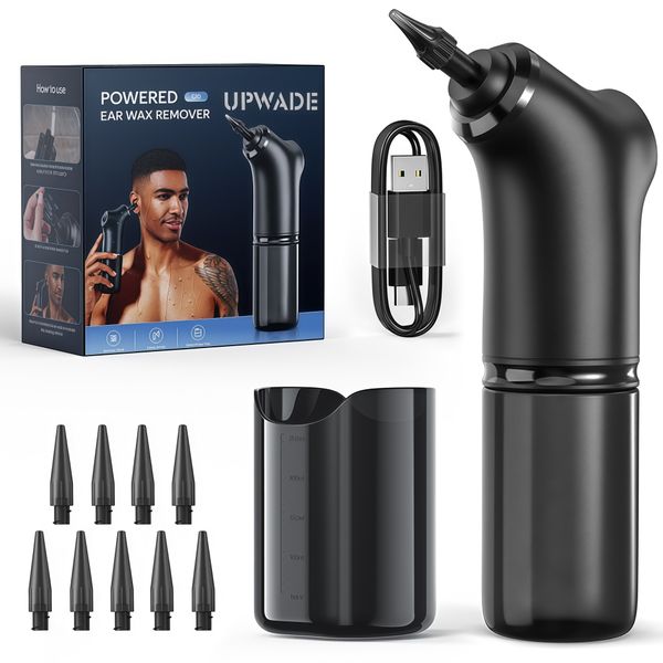 Electric Ear Wax Remover Kit - 4 Modes Waterproof Automated Washer Cleaner