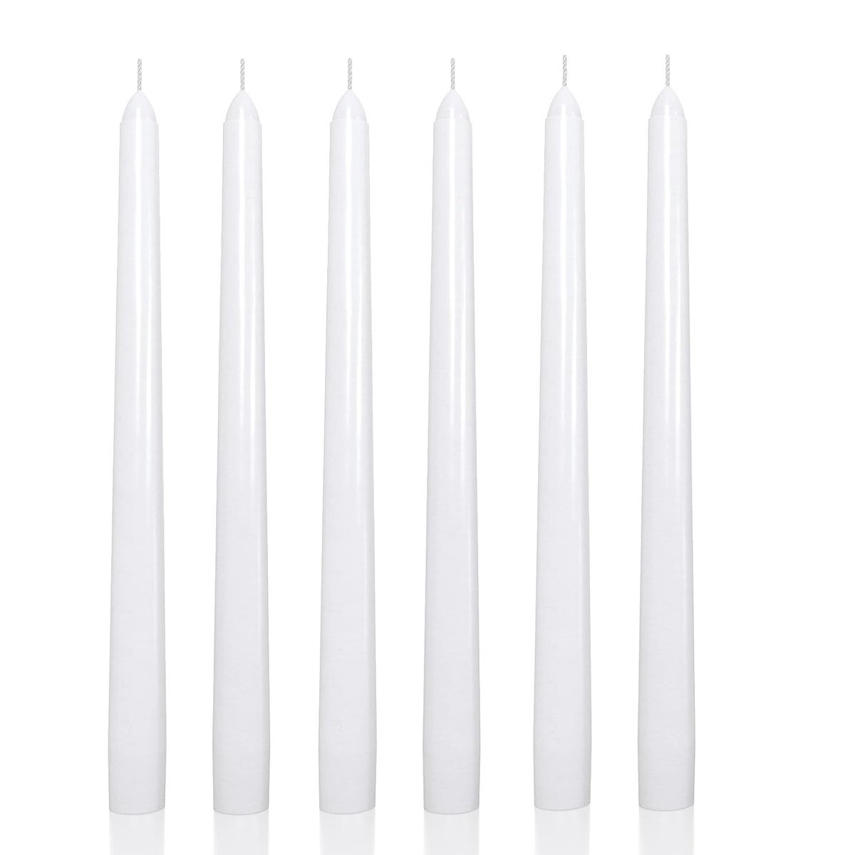 Unscented Chime Taper Candle Hand Poured White Candles 24.5x2.3cm 12 Pieces Shop Today