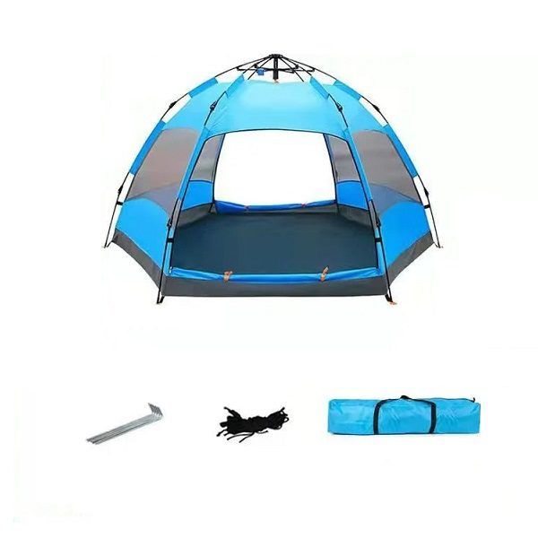 1831239 Round Pop-Up Camping Tent With Rain Cover &amp; Mesh Windows