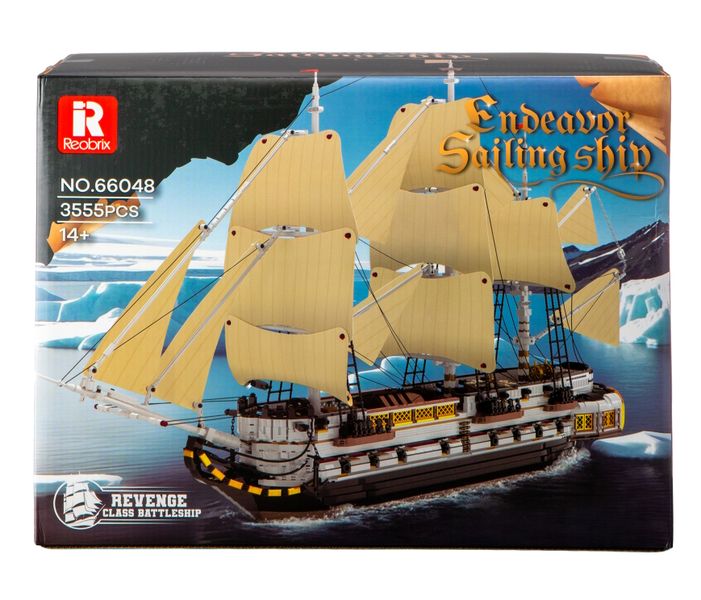 Reobrix HMS Endeavour Sailing Ship (3555 Pieces) - 109cm Long