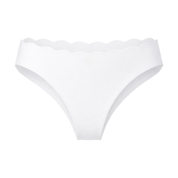 Seamless Scalloped-Edge Women's Underwear - White