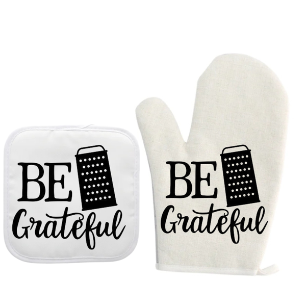 Be Grateful Oven Gloves And Pot Holder