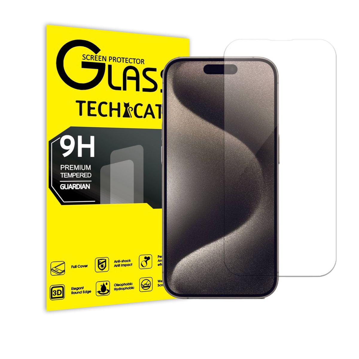 Techcat Screen Protector for iPhone 15 Pro Max Tempered Glass | Shop ...