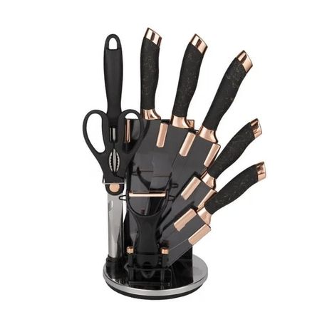 Stainless Steel Kitchen Chef knives Set with Acrylic Stand - 9