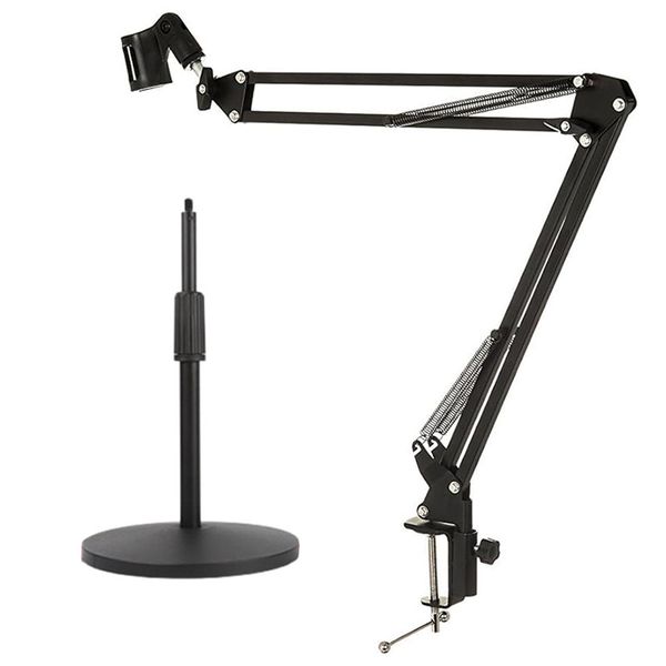 2pcs Microphone Stand Kit Desktop Mic Stand &amp; Foldable Podcast Equipment
