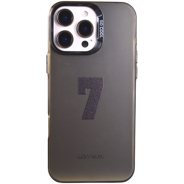 Phone Case with Lucky Seven - Iphone 16 Pro - Black Chrome