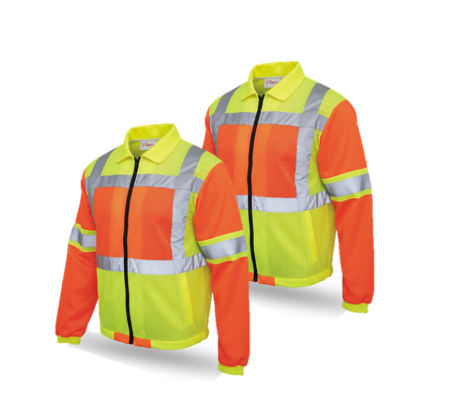 Passion Orange and Lime High Visibility Vest Metro Long Sleeve-2Pack