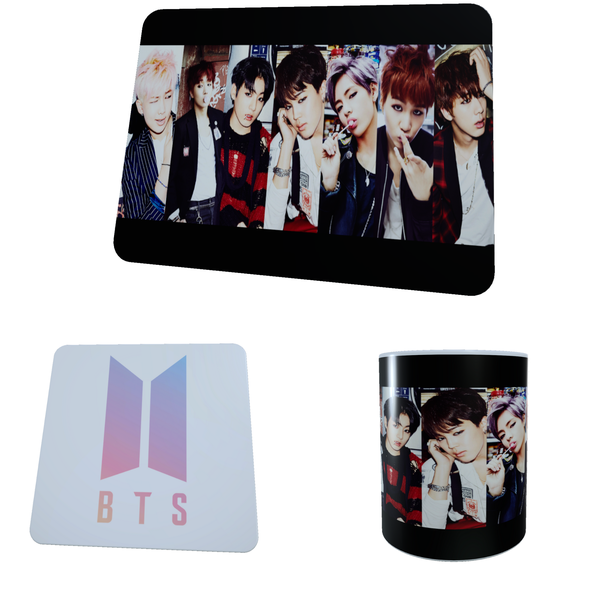 BTS - Aesthetic A - 325ml Coffee Mug, Coaster, and Mouse Pad Combo