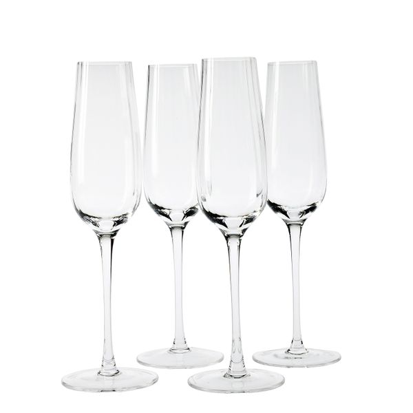 George &amp; Mason - Savoy 4 Pack Crystal Champagne Flutes