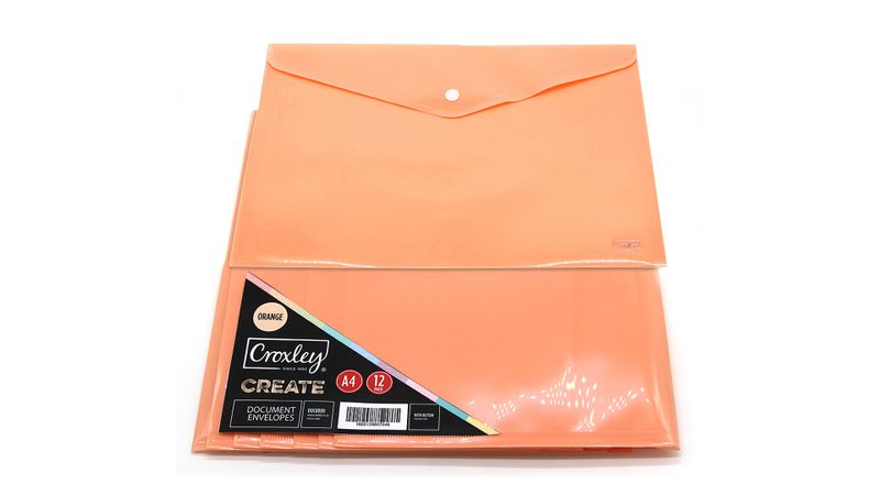 CROXLEY A4 ENVELOPE PASTEL ORANGE 12's